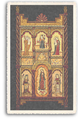 This beautiful wood carving is called a retablo, which is a depiction of of the Saints. These, and other kinds of handcrafted items can be found each year at Spanish Market, held on the historic Plaza in Santa Fe, New Mexico.